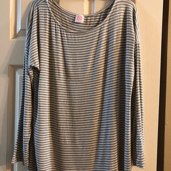 NWOT Drop sleeve gray and white tunic Size large - Picture 2 of 5